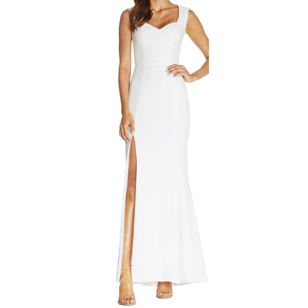 Dress the Population dress Monroe Side Slit Gown white size Large L